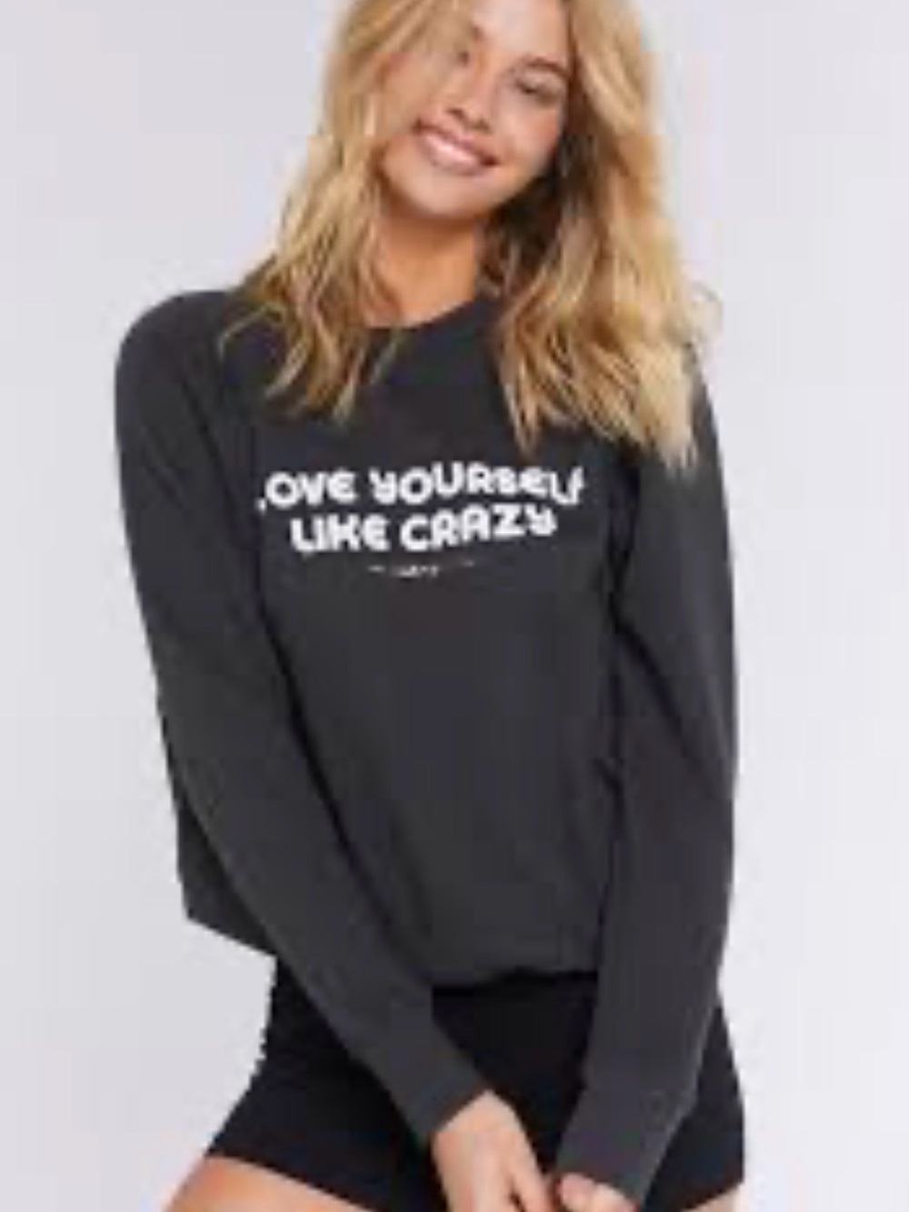 Spiritual Gangster XS Charcoal Crewneck Sweatshirt with White Graphic